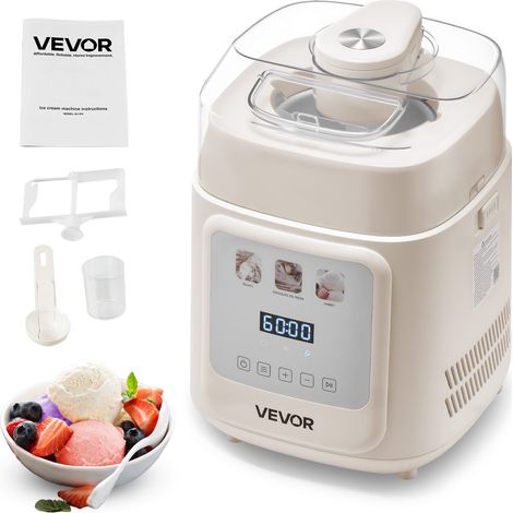 Glace sans pré-congélation, sorbetière 1 L avec compresseur intégré, 4 modes, pour maison et snack-bars (1/5)