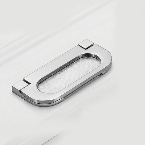(4pcs) Acier inoxydable Poignées invisibles argent Cupboard drawer Cabinet Wardrobe Accessories(74mm) Cuisine Armoire Porte Poignées Placard