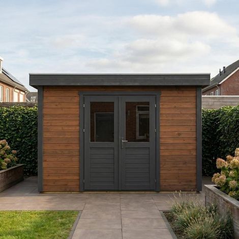 Casetta da giardino in legno Freya 4.09x3.09 m - 12.64 m2 - 28 mm - impregnata - 000026 (1/4)
