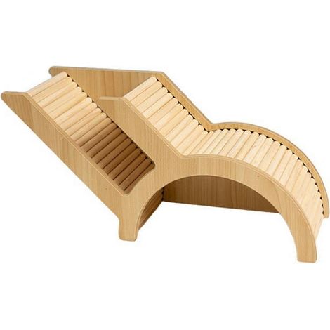Maison en bois lavable pour hamster, avec arche, pont et tunnel, idéale pour les petits animaux de compagnie. Comprend une échelle pour grimper, un rocher et un tunnel. (1/4)