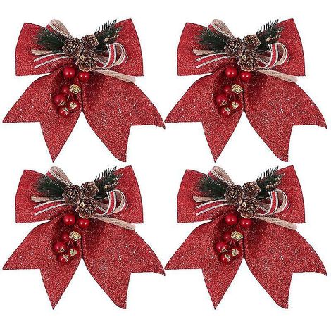 4 nœuds décoratifs pour sapin de Noël