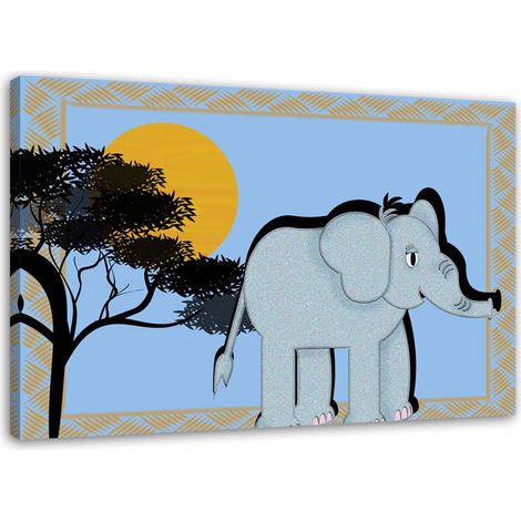 Tableau sur toile Afrique Éléphant 60x40 (1/5)