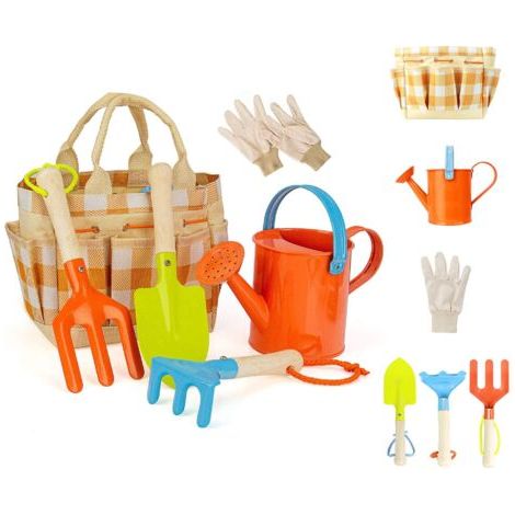 Pair - Set Attrezzi da Giardinaggio per, Set Attrezzi da Giardino, Guanti da Giardinaggio, Pala, Rastrello, Cazzuola(Grid) (1/5)