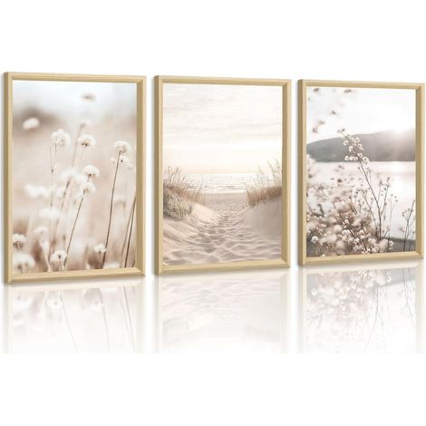 Toile Peinture Encadré, Boheme Beige Paysage Tableau Decoration (1/5)