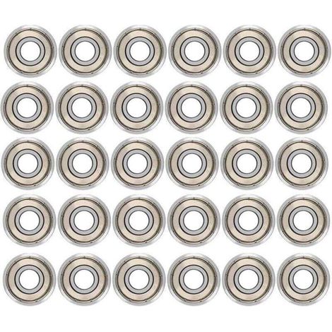 30pcs 608ZZ Roulements à Billes,Métal Double Blindage Roulements Speed Bearings Roulements à Billes de Qualité pour Roller,Skateboard,Longboard,Waveboard/8 x 22 x 7mm (1/5)