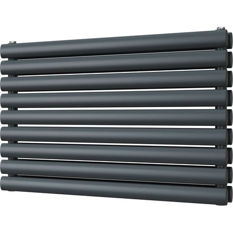 Omeara Axis - Anthracite Horizontal Radiator H522mm x W800mm Double Panel