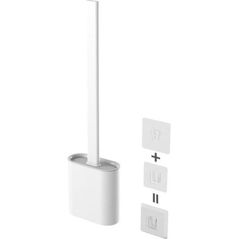 TOILET BRUSH : Brosse WC Ultra Hygiénique en Silicone Flexible (Blanc) (1/5)