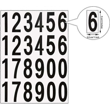 Feuilles de 10 autocollants numéros de porte et numéros de boîte aux lettres en vinyle (1/3)