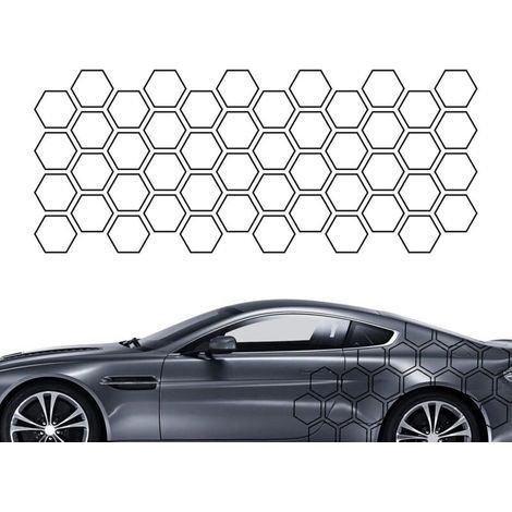 Autocollant Voiture en Motif Nid d’Abeille – Décoration Latérale de Porte, Autocollant Géométrique Mignon et Auto-Adhésif (1/5)