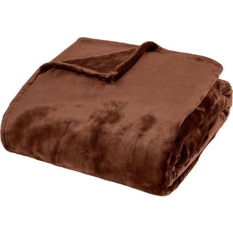 Plaid en Flanelle "Cuddly" 180x230cm Marron (1/3)