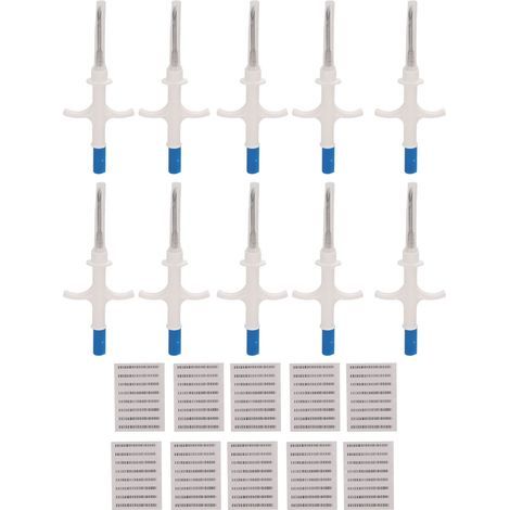 10 RFID-Tieridentifikations-Mikrochip-Kits ISO11784/11785, 2,12 x 12 mm Implantat für Katzen und Hunde (1/5)