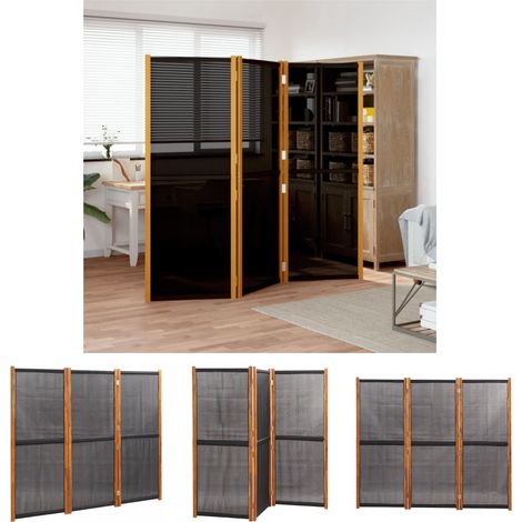 The Living Store 3-tlg. Raumteiler Schwarz 210x180 cm - Raumteiler (1/5)