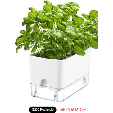 (G206) Nouveau pot de fleurs à arrosage automatique magnétique en plastique avec corde en coton auto-absorbante pour plantes à double étage - Fournitures de jardin (1/4)