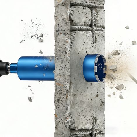 Xiiw 132 mm Couronne Deforage Diamantee Segment turbo pour beton arme-Adaptateur SDS Plus -Longueur 460mm Emmanchement 1 1/4 (1/5)