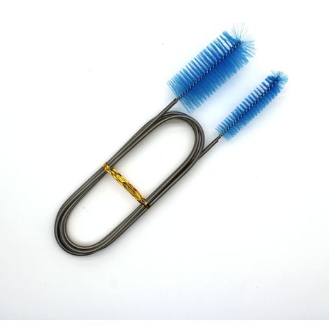Kit de brosse de nettoyage de tuyaux à double tête (2 m) – Brosse de décomposition flexible pour tuyaux, canalisations, aquarium et maison (Bleu) (1/5)
