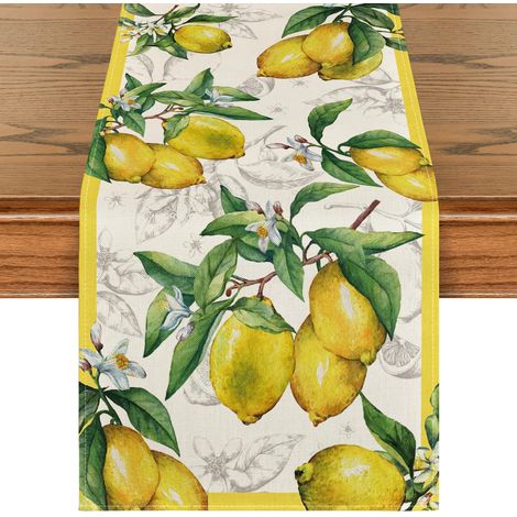 Runner da tavola estivo - Lavabile - Moderno - Per interni ed esterni - Decorazione per le feste - Decorazione per il soggiorno - 33 x 183 cm