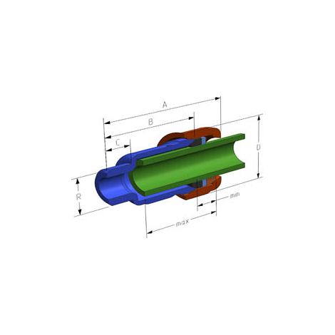Racor agaflex 10010004 auto-bloqueo temperatura 80 °C