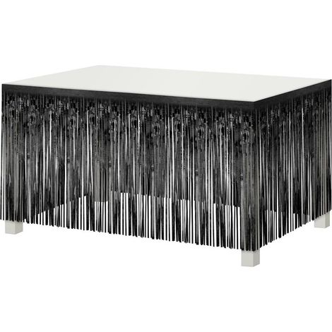 Bordo decorativo per tavolo, nero, 0,8x3 m