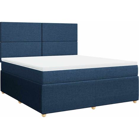 Maison Exclusive - Cama box spring con colchón tela azul 180x200 (1/5)