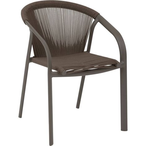 Stapelbarer Gartensessel RIU Wenge & Praliné - Epoxidbeschichtetes Aluminium (1/3)