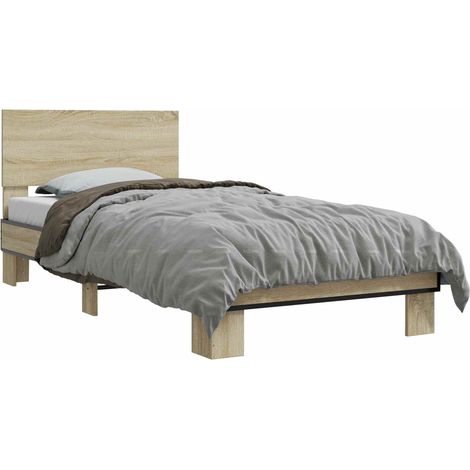 Maison Exclusive - Cadre de lit avec tête de lit Chêne Sonoma 80 x 200 cm