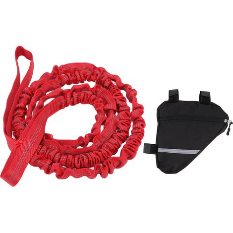 Corde de remorquage vélo extensible en nylon, longueur 2,7m, design portable pour course et marche, couleur rouge (1/5)