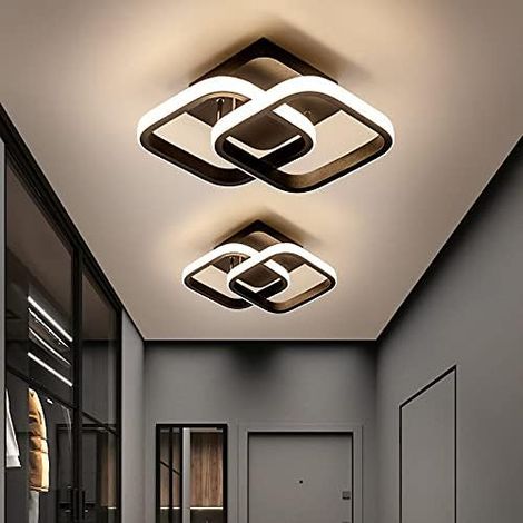 Lot de 2 plafonniers LED modernes réglables 3000K-6000K, luminaire design noir pour salon, cuisine, chambre, couloir, bureau (1/5)