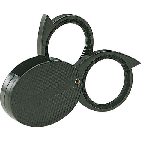 Loupe de poche 2 en 1 (grossissement 10x et 5x, lentille optique de bijoutier, 1 pièce, noire) (1/5)