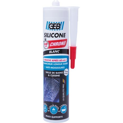 Acetischer Silikonkitt 60 Minuten Chrono Weiß Kartusche 280ml - Geb