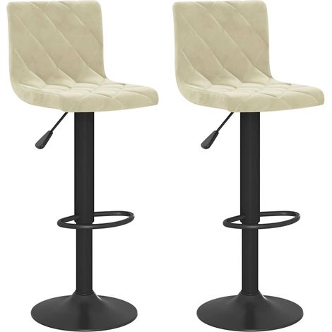 Maison Exclusive - Barhocker 2 Stk. Creme Samt (1/5)