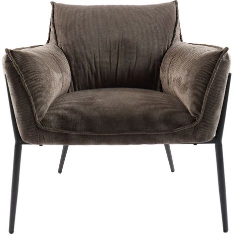 Fauteuil à accoudoirs pieds métal et velours - ROXANE (1/5)