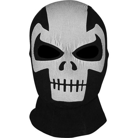 (noir Et Blanc) Couvre-chef Crne Fantme Masque Intgral Crne Noir Coupe-vent Et Anti-poussire Cyclisme Moto Masque D'quitation Halloween Cosplay Ft