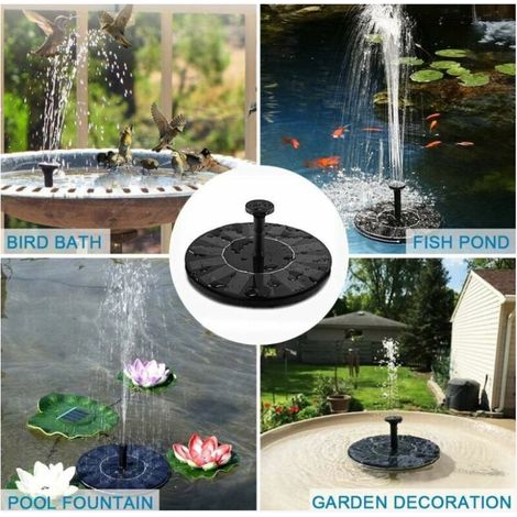 Fontaine Solaire Fontaine Flottante Solaire Monocristalline Pompe de Fontaine Solaire Facile à Utiliser adaptée aux Piscines et étangs d'étang à Oiseaux de Patio de Jardin
