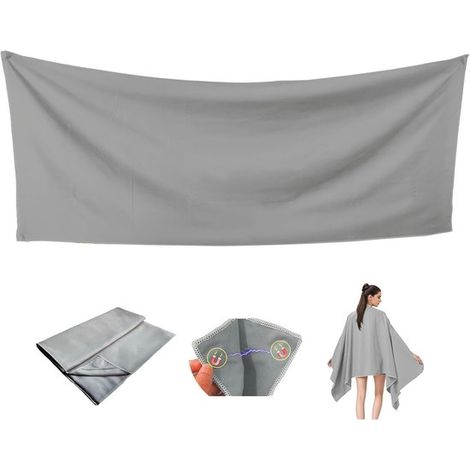 Serviette de plage à fermeture magnétique - Séchage rapide - Grande taille - Microfibre - Anti-sable - 190 x 76 cm (1/5)