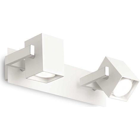 Applique Moderna Mouse Metallo Bianco 2 Luci Gu10