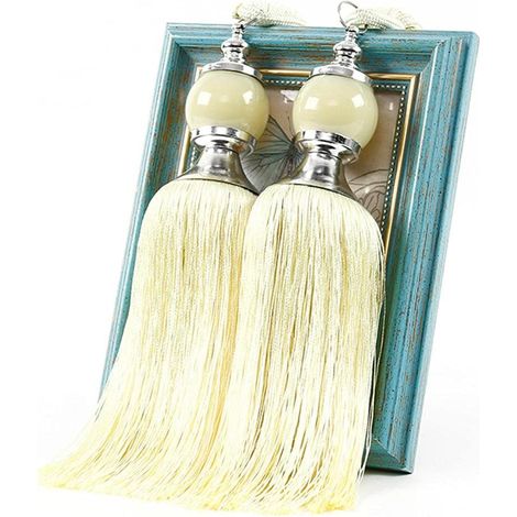 2 embrasses gland jaunes – corde simple, décoration suspendue maison/chambre (1/3)