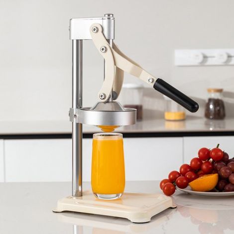 Spremiagrumi manuale, robusto spremiagrumi a leva, per arance e limoni, spremiagrumi manuale in acciaio inox, facile da pulire, stabile. (1/5)