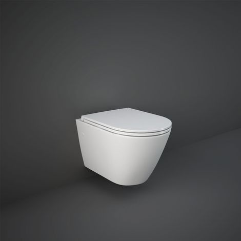 RAK Resort Rimless Wall Hung Toilet - Slim Sandwich Soft Close Seat (1/4)
