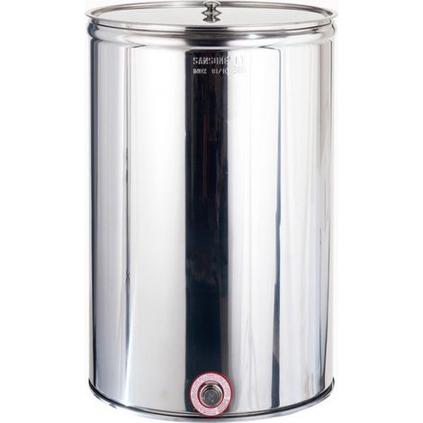 Contenitore Enologico Inox Liscio Aggraffato con Coperchio L 150 Sansone