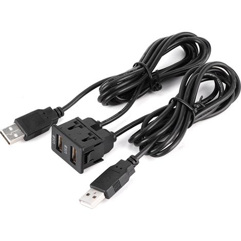 Câble adaptateur 1,5m pour tableau de bord, 2 ports, montage encastré, cordon de voiture, camion, bateau (1/5)