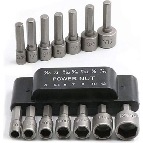 14-teiliges elektrisches Mutternschraubendreher-Bohrer-Set, 1/4"-Sechskant-Adapter-Schraubendreher-Reparaturwerkzeug-Set - Crezuo