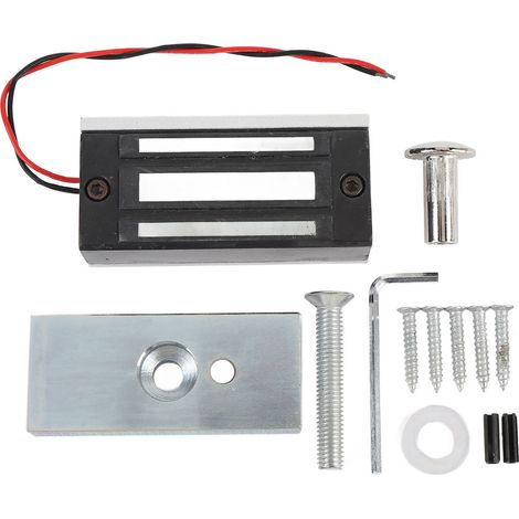 Cerradura electromagnética, fuerza de sujeción de 60 kg, modo NC, para sistema de control de acceso. (1/5)