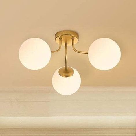 Lustre en verre à LED, éclairage décoratif, E27, lumière chaude, plafonnier, convient pour la salle à manger et le salon. (1/4)