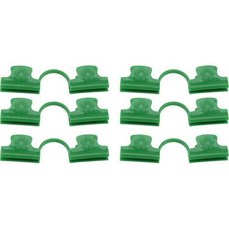 50 clips de fixation pour tige de filet d'ombrage de serre en plastique PE à 2 têtes, clips pour film horticole et bâche de sol. (1/5)