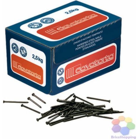CHIODI ACCIAIO CM 3 4 5 6 ACCIAIO TEMPERATO NERO TESTA BOMBATA FERRAPONTE KG 2.5 - Taglia: 7