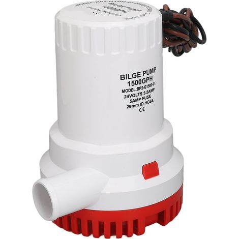 Pompe de cale 1500 GPH silencieuse et polyvalente, micro pompe d'évacuation DC 24V pour bassin, piscine et spa (1/5)