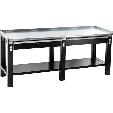 USAG 506 TAC 2000 BANCO BANCONE TAVOLO DA LAVORO PIANO IN ACCIAIO 200X70XH 86 CM (1/4)