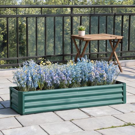 Bac surélevé en acier galvanisé 232 x 113 x 30 cm pour jardin (1/5)