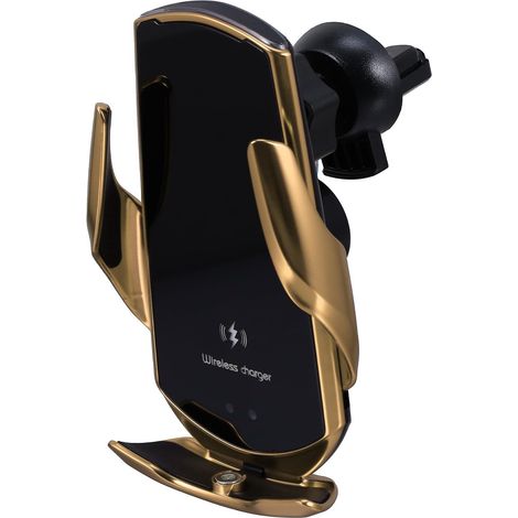 Support de Téléphone Matériau Plastique et Alliage D'aluminium, Voiture pour Voiture Chargeur sans Fil Automatique, Fixation sur Grille D'aération (1/5)