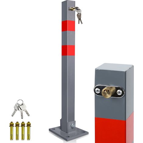 TolleTour Palo di sbarramento Barriera pieghevole per parcheggio 66cm bloccabile in acciaio inox
